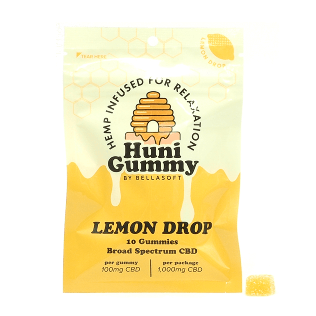 Lemon Drop Raw Honey CBD Gummies - 100% Organic Blend